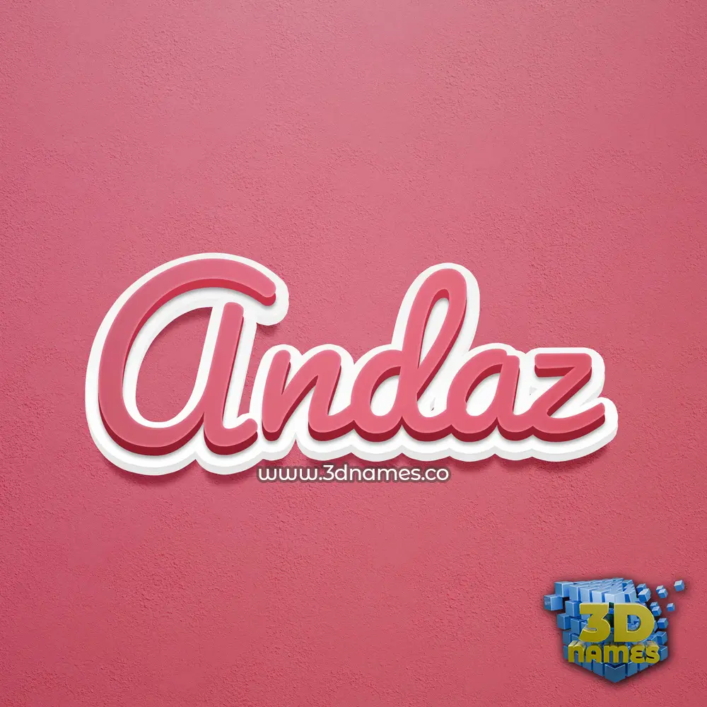 andaz in Red Scribble style - 3D name wallpaper