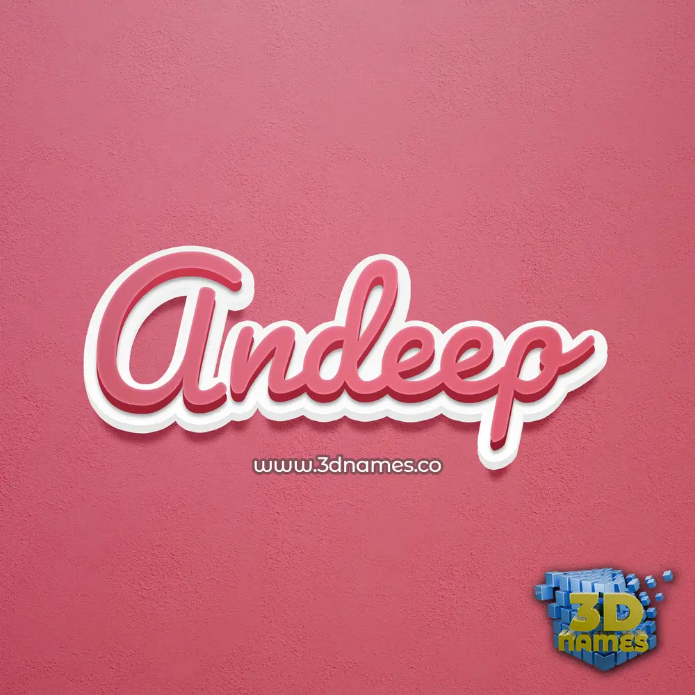 andeep in Red Scribble style - 3D name wallpaper