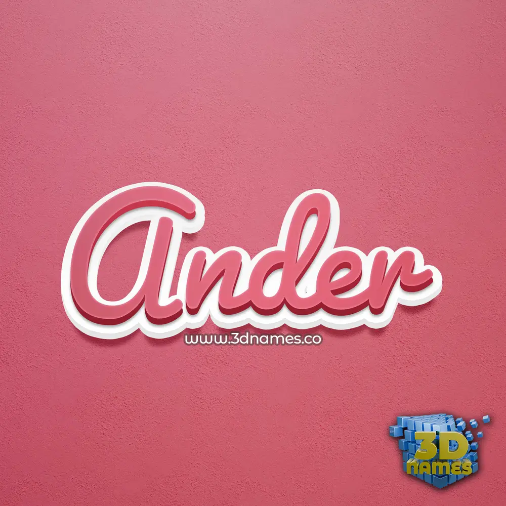 ander in Red Scribble style - 3D name wallpaper