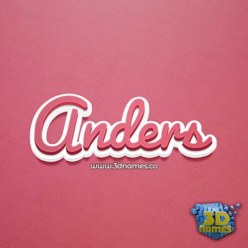 anders in Red Scribble style - 3D name wallpaper