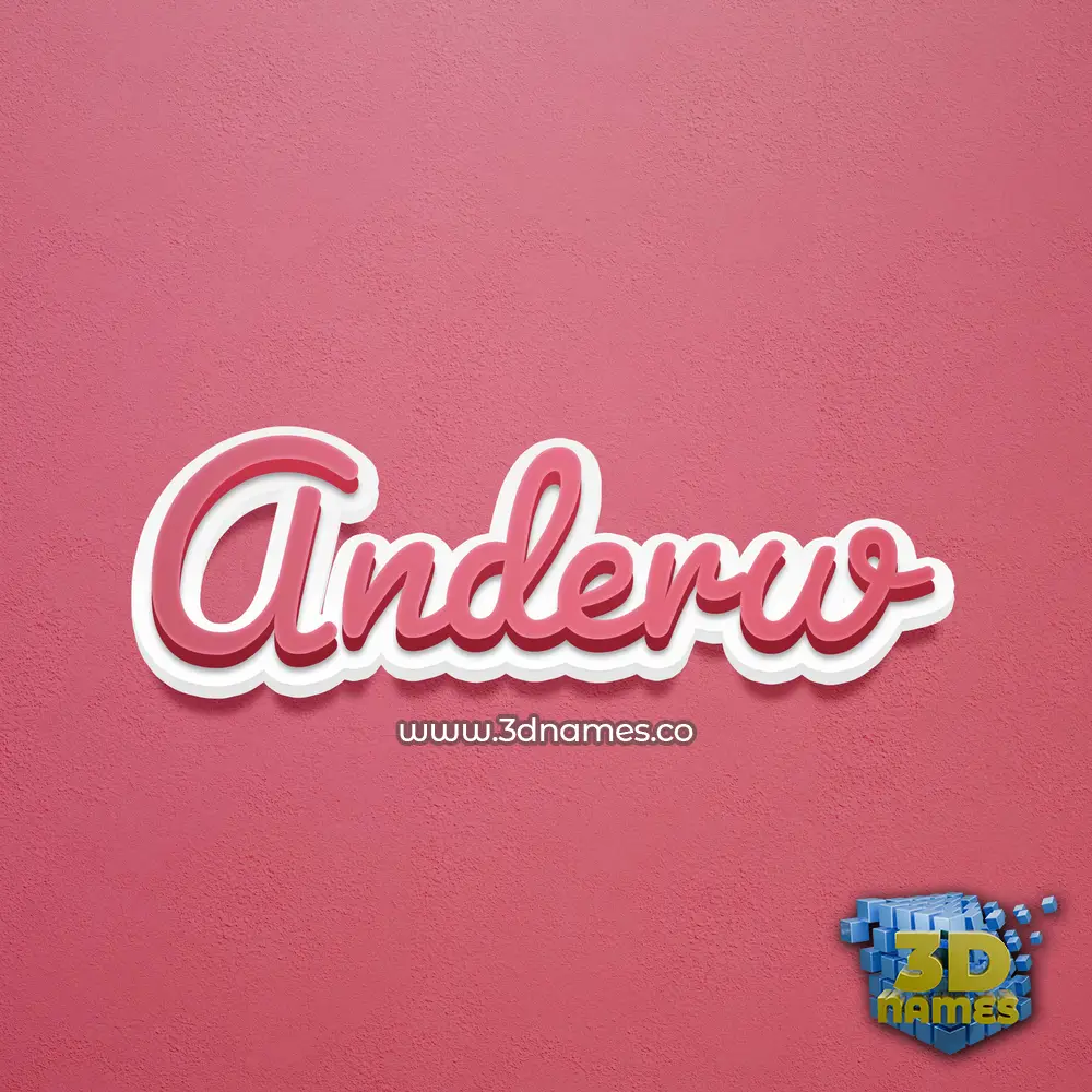 anderw in Red Scribble style - 3D name wallpaper