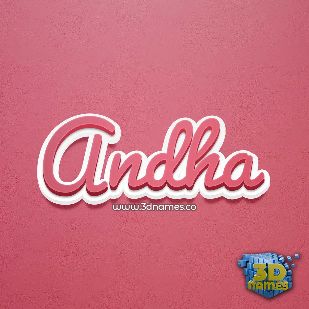andha in Red Scribble style - 3D name wallpaper
