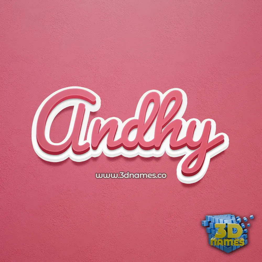 andhy in Red Scribble style - 3D name wallpaper