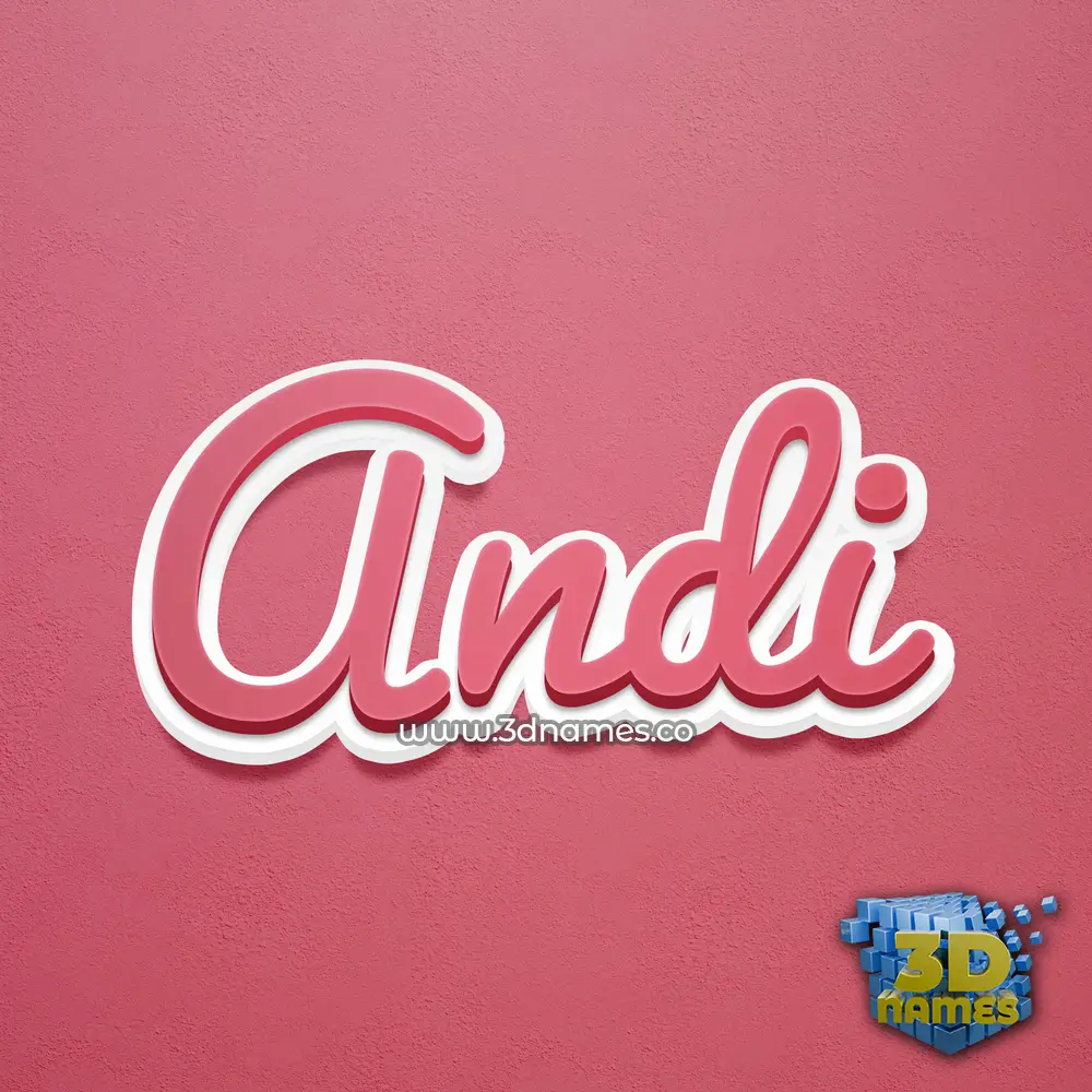 andi in Red Scribble style - 3D name wallpaper