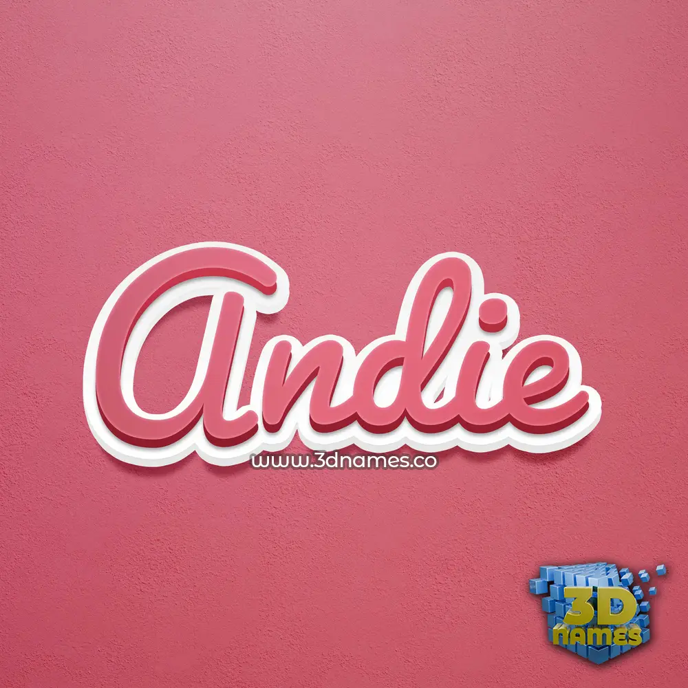 andie in Red Scribble style - 3D name wallpaper