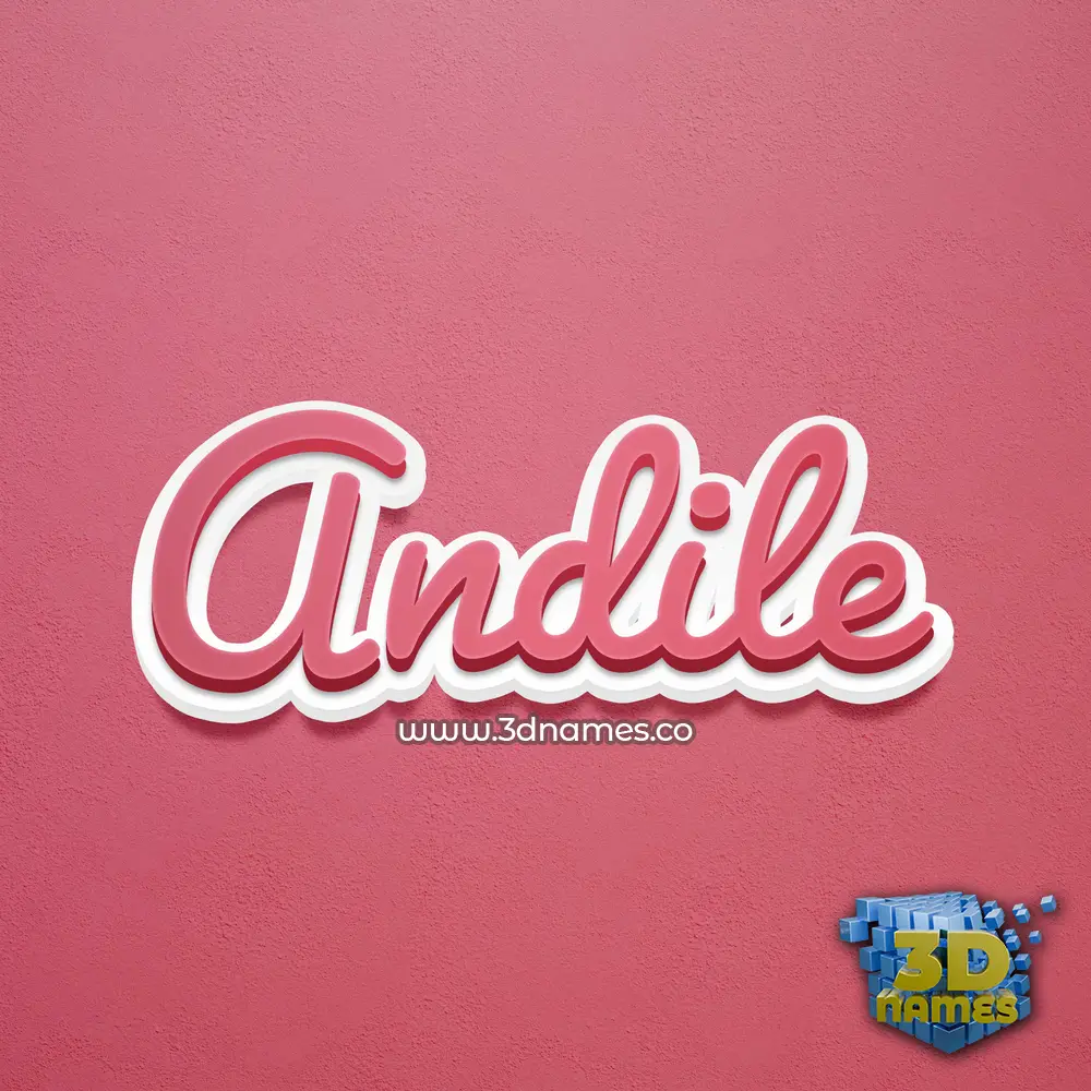 andile in Red Scribble style - 3D name wallpaper