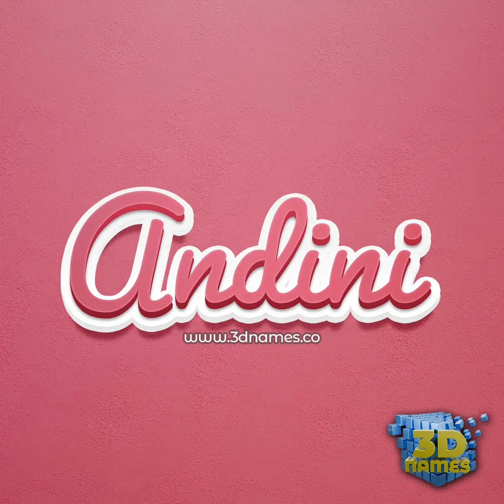 andini in Red Scribble style - 3D name wallpaper