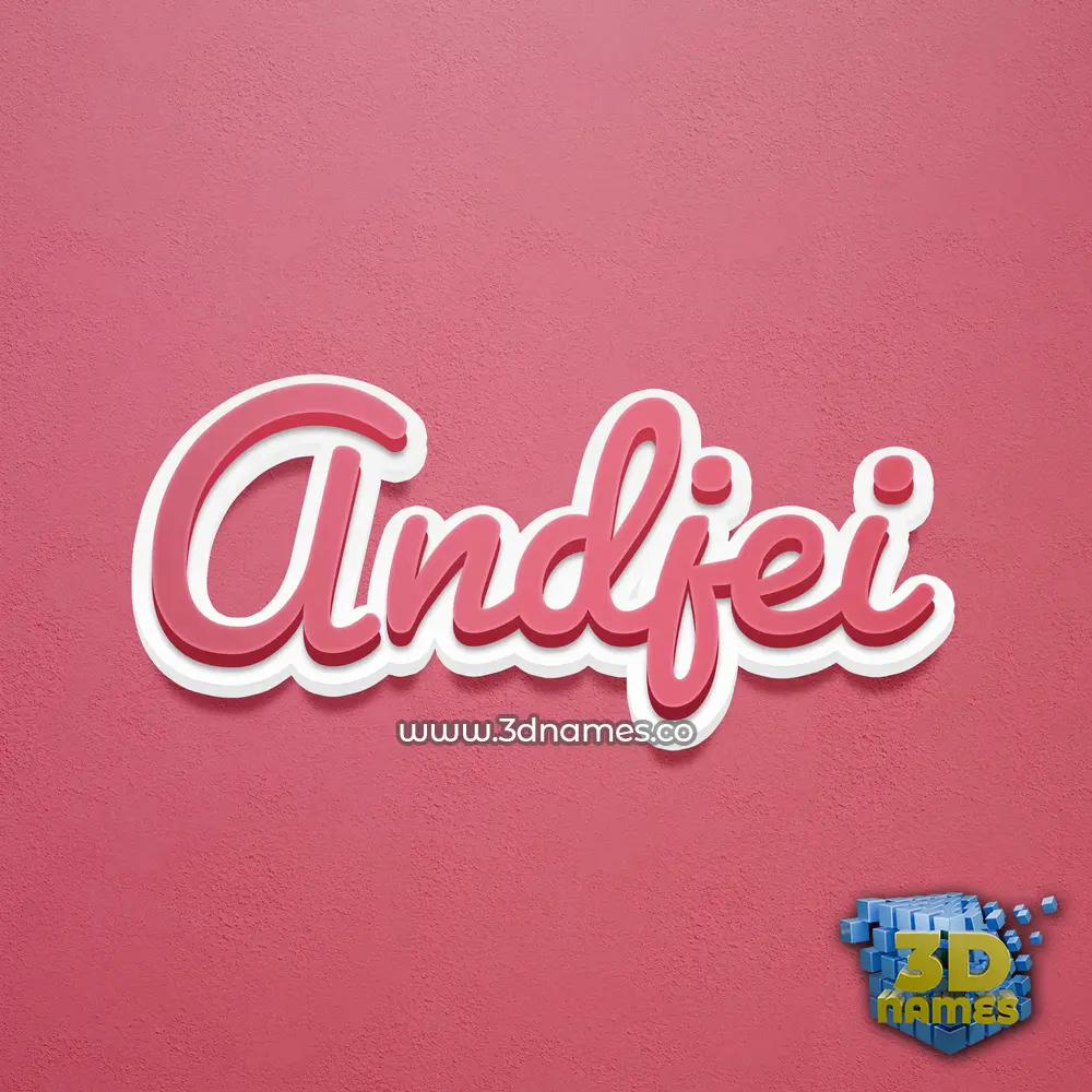 andjei in Red Scribble style - 3D name wallpaper