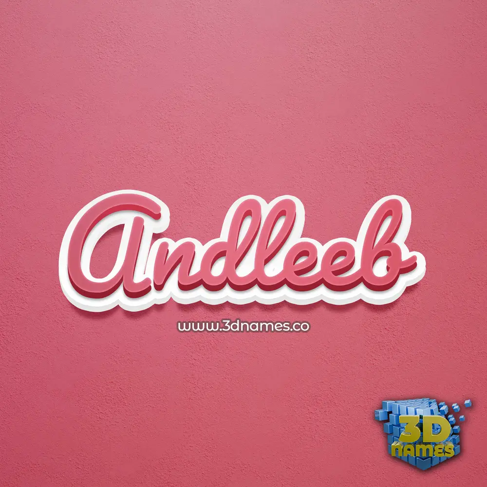 andleeb in Red Scribble style - 3D name wallpaper
