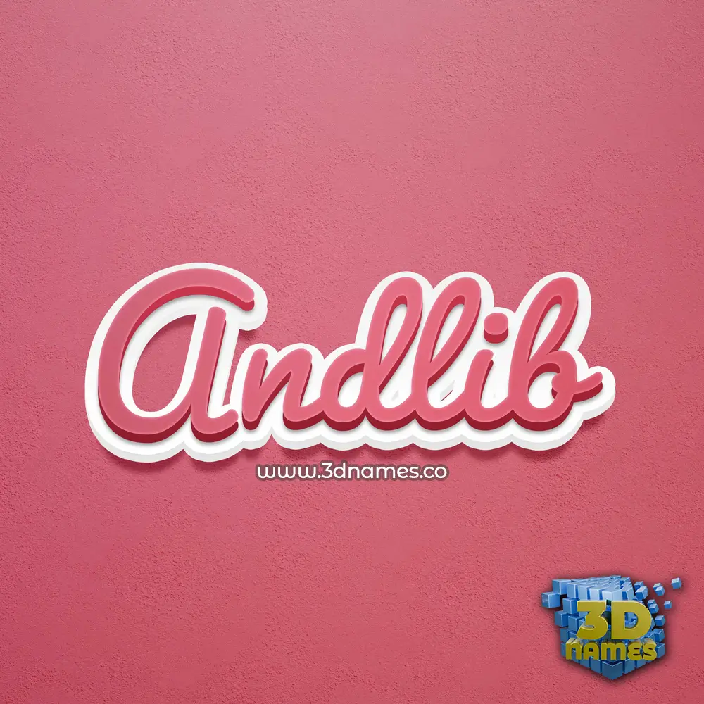 andlib in Red Scribble style - 3D name wallpaper