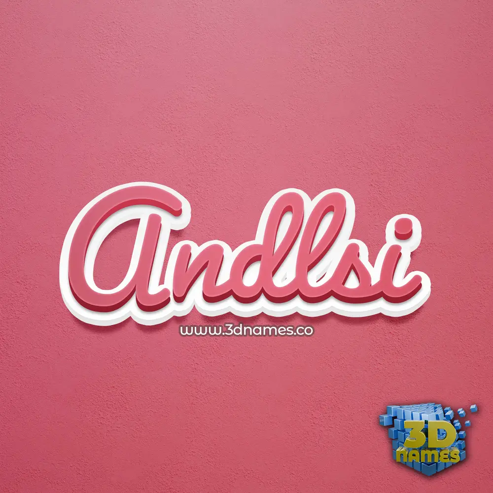 andlsi in Red Scribble style - 3D name wallpaper