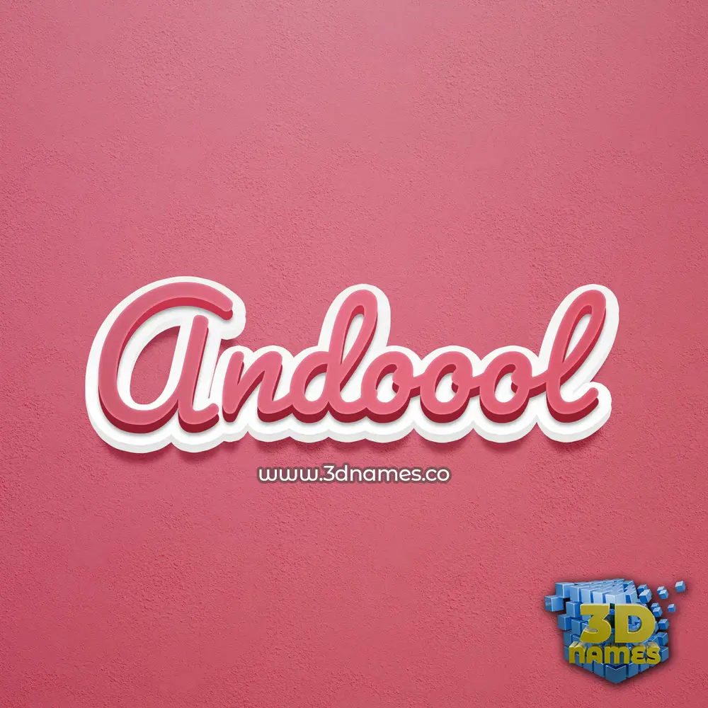andoool in Red Scribble style - 3D name wallpaper