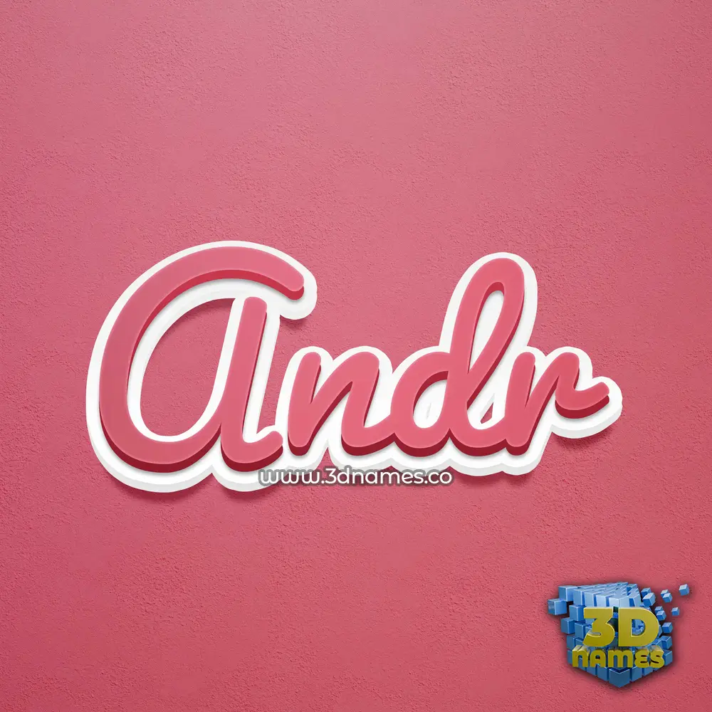 andr in Red Scribble style - 3D name wallpaper