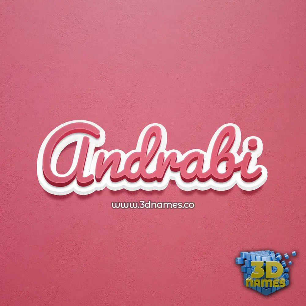andrabi in Red Scribble style - 3D name wallpaper