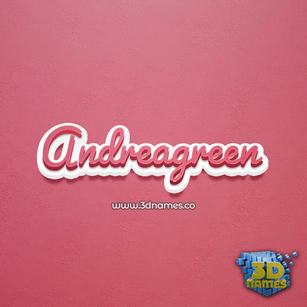 andreagreen in Red Scribble style - 3D name wallpaper