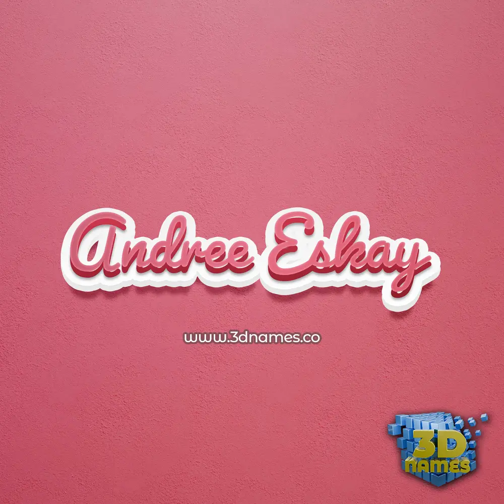 andree eskay in Red Scribble style - 3D name wallpaper