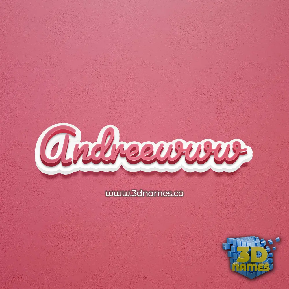 andreewww in Red Scribble style - 3D name wallpaper