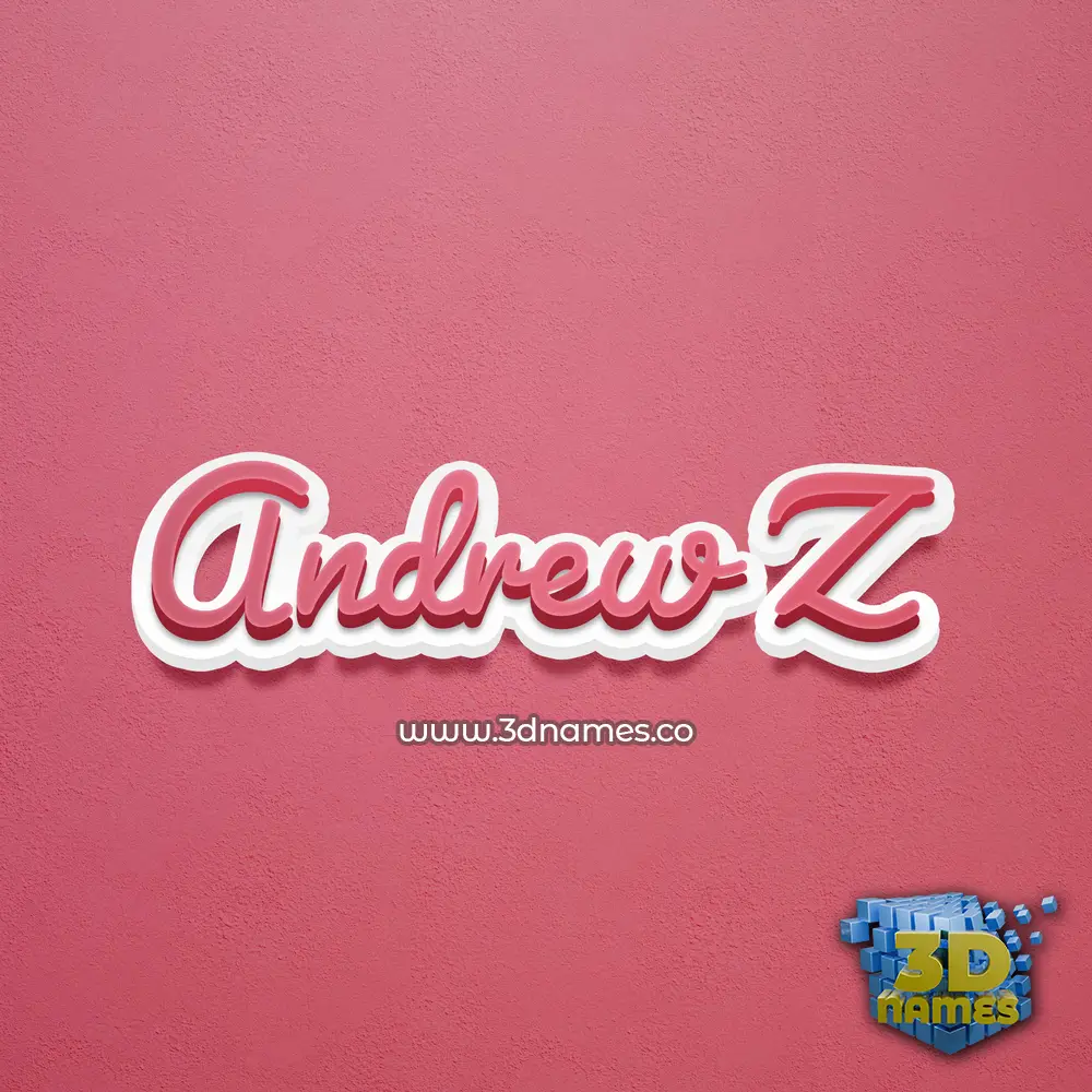 andrew z in Red Scribble style - 3D name wallpaper