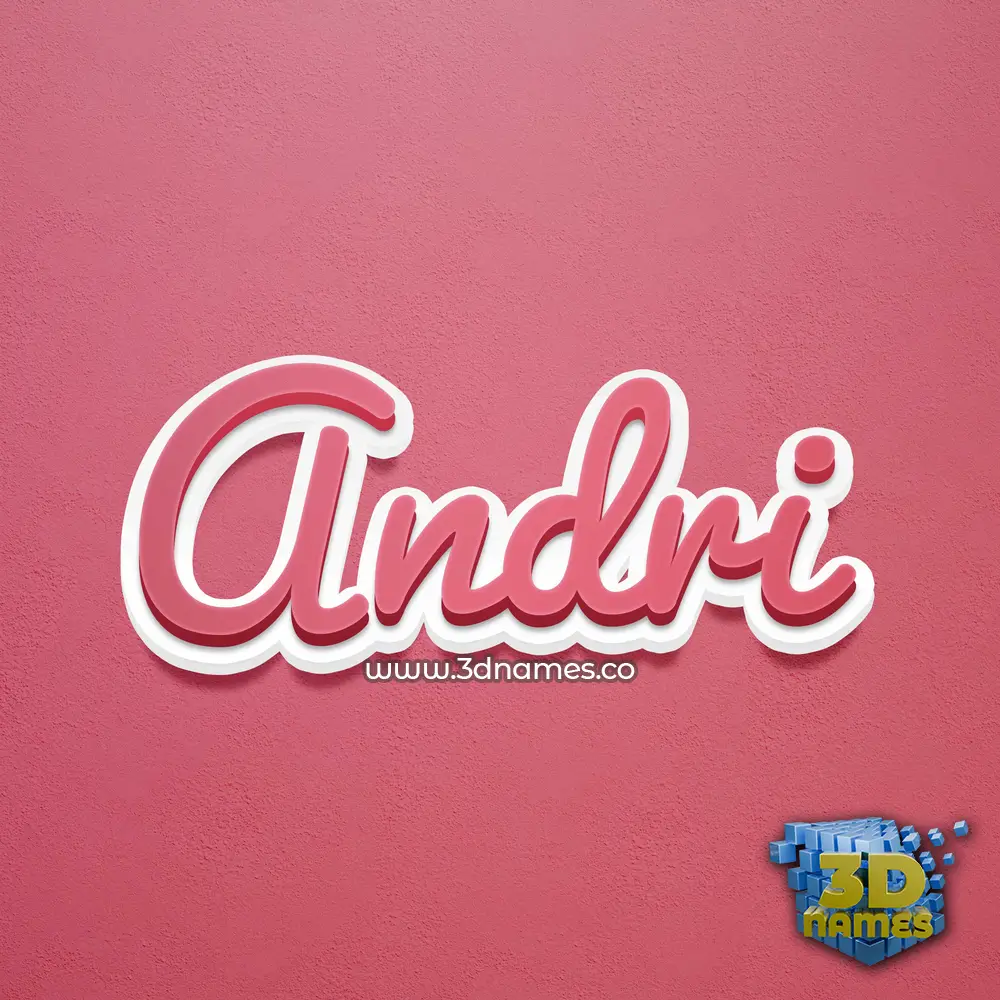 andri in Red Scribble style - 3D name wallpaper