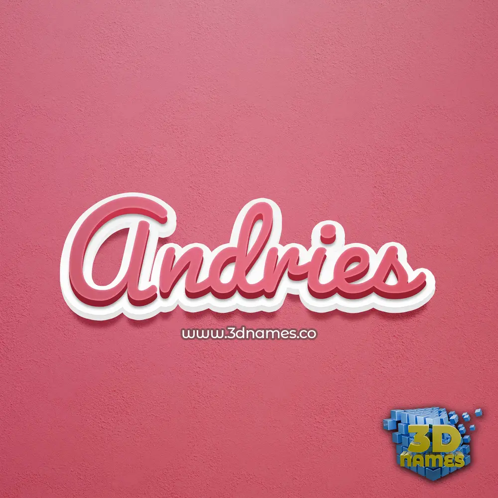 andries in Red Scribble style - 3D name wallpaper