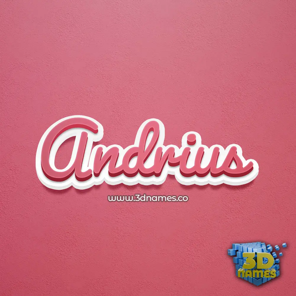 andrius in Red Scribble style - 3D name wallpaper