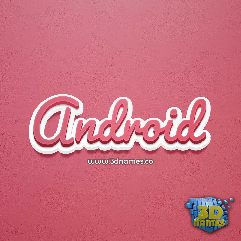 android in Red Scribble style - 3D name wallpaper