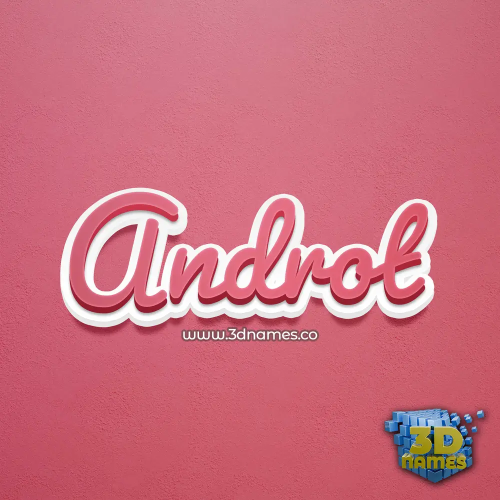 androt in Red Scribble style - 3D name wallpaper