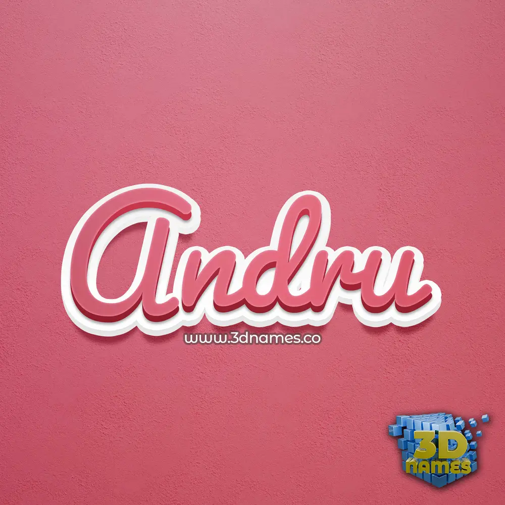 andru in Red Scribble style - 3D name wallpaper