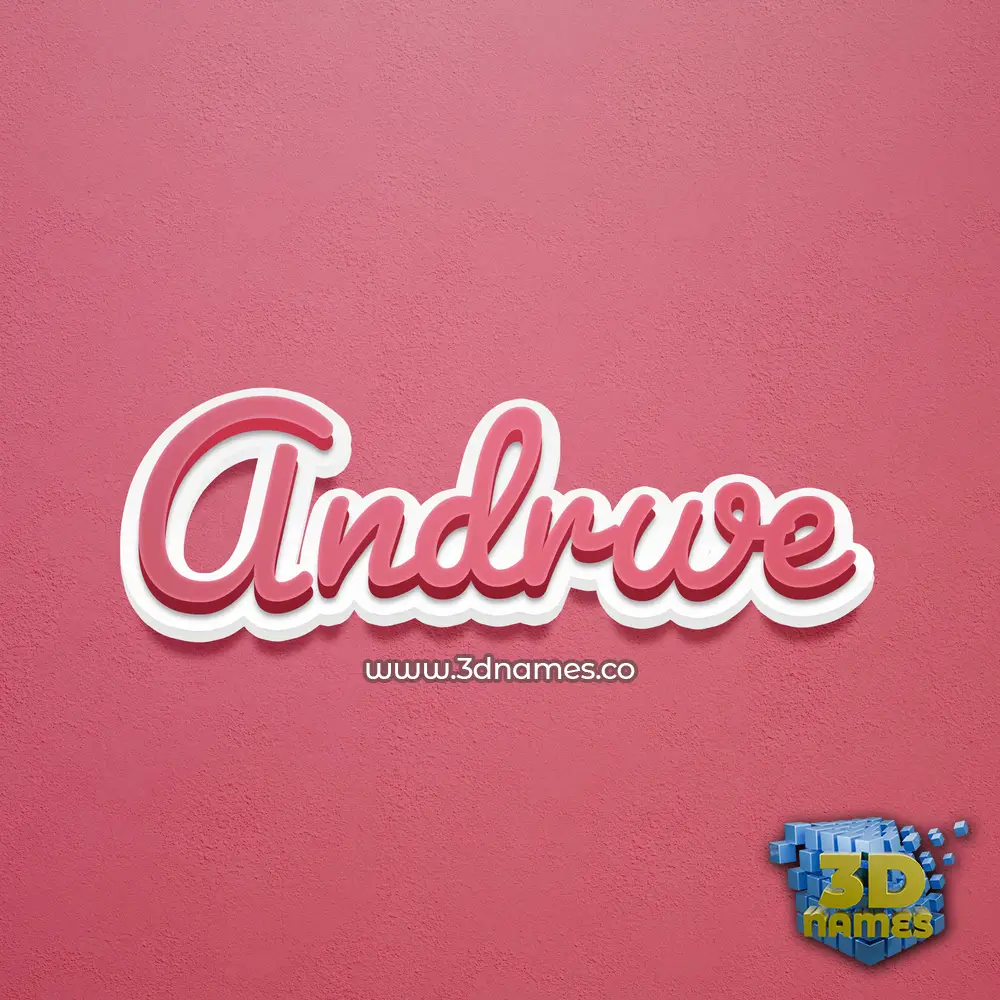 andrwe in Red Scribble style - 3D name wallpaper