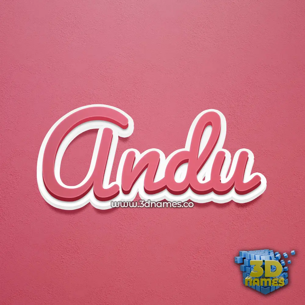 andu in Red Scribble style - 3D name wallpaper