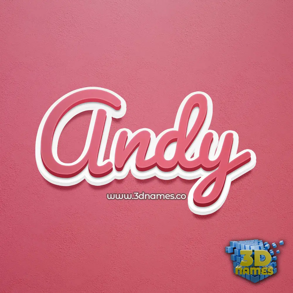 andy in Red Scribble style - 3D name wallpaper