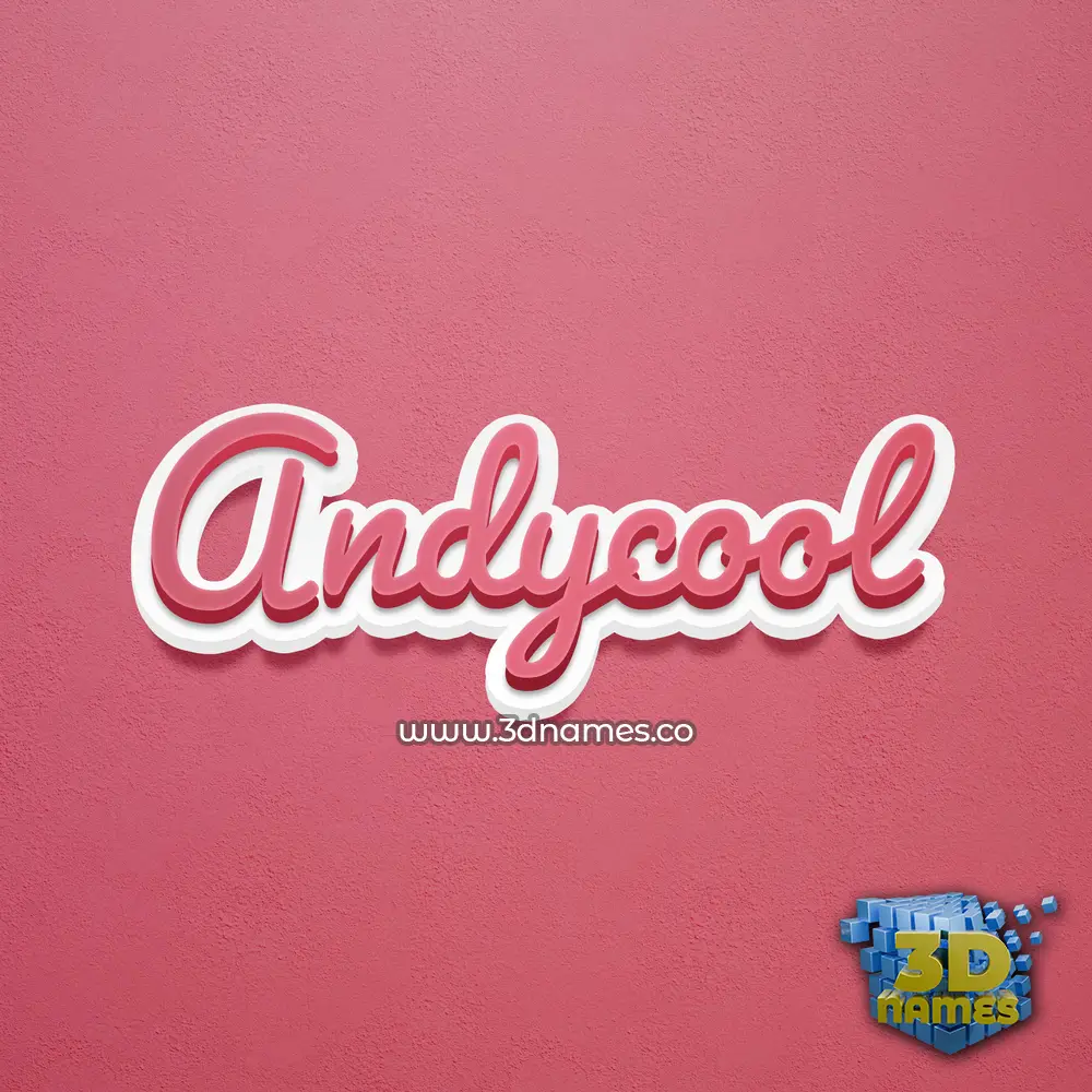 andycool in Red Scribble style - 3D name wallpaper