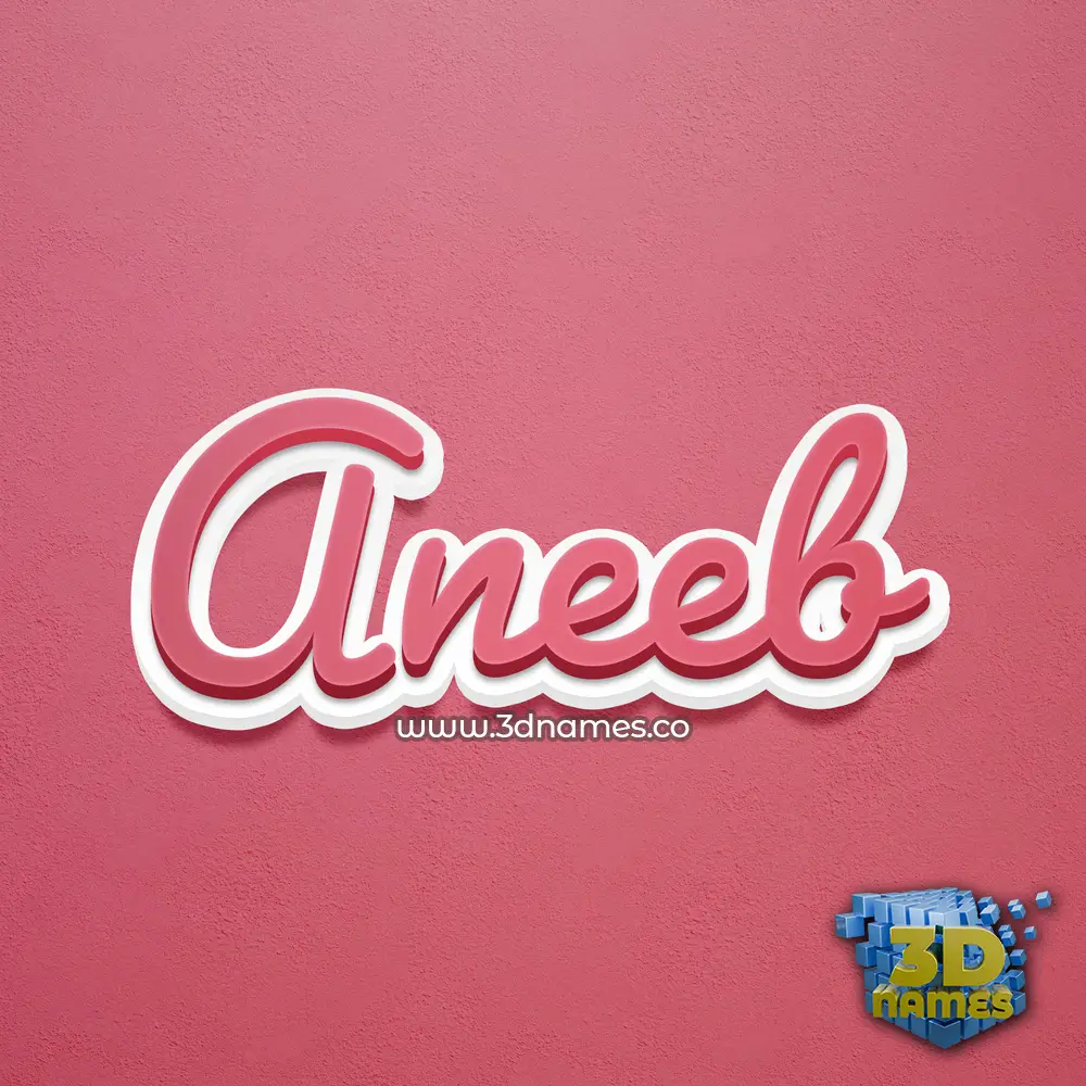 aneeb in Red Scribble style - 3D name wallpaper