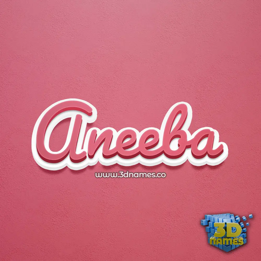 aneeba in Red Scribble style - 3D name wallpaper