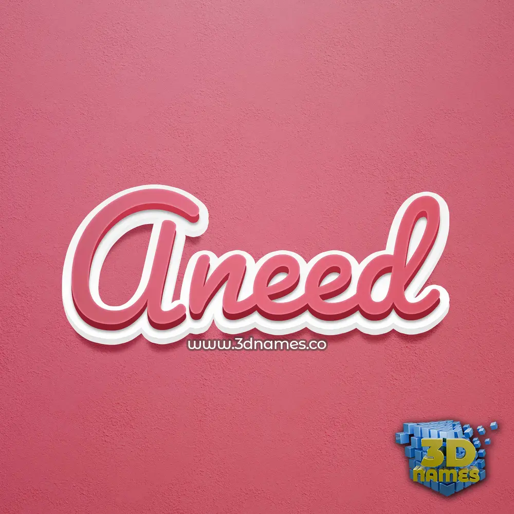 aneed in Red Scribble style - 3D name wallpaper