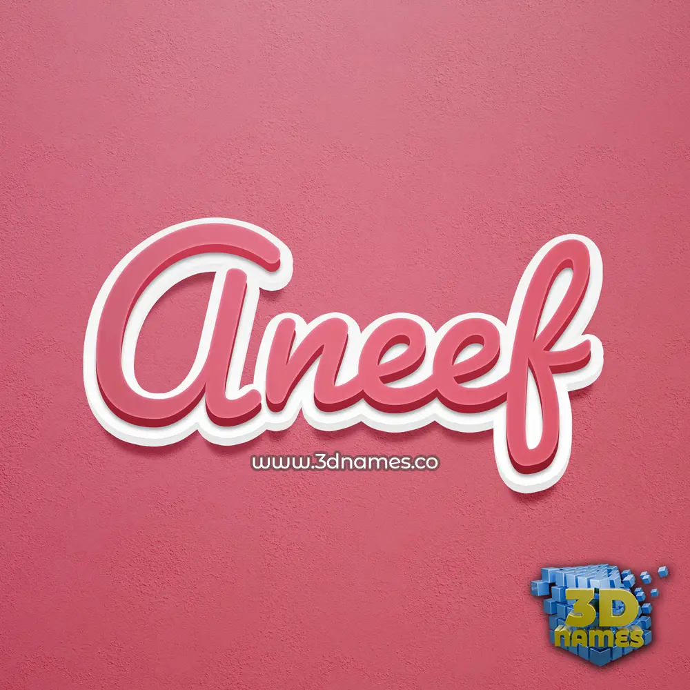 aneef in Red Scribble style - 3D name wallpaper