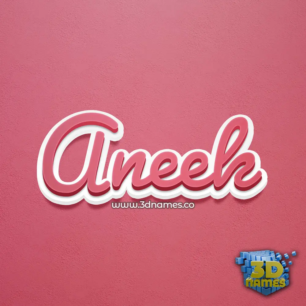 aneek in Red Scribble style - 3D name wallpaper