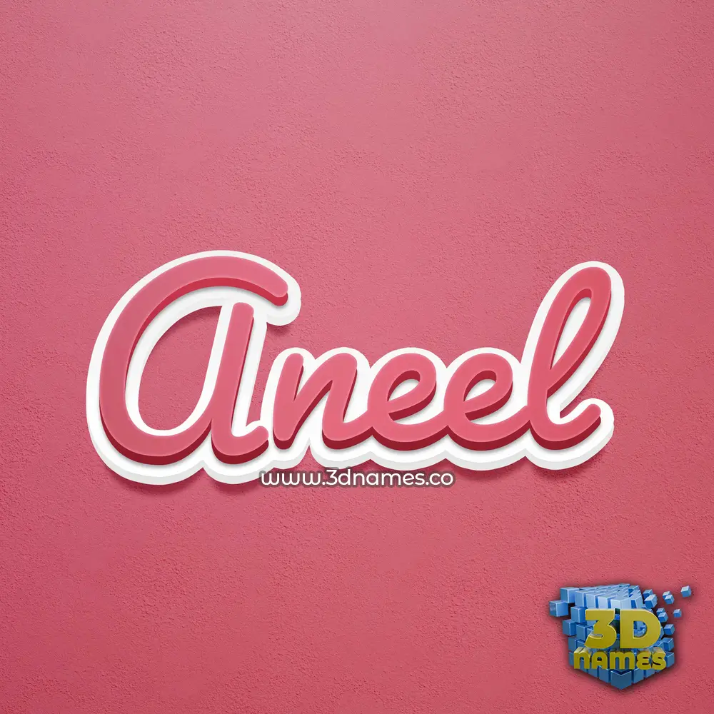 aneel in Red Scribble style - 3D name wallpaper