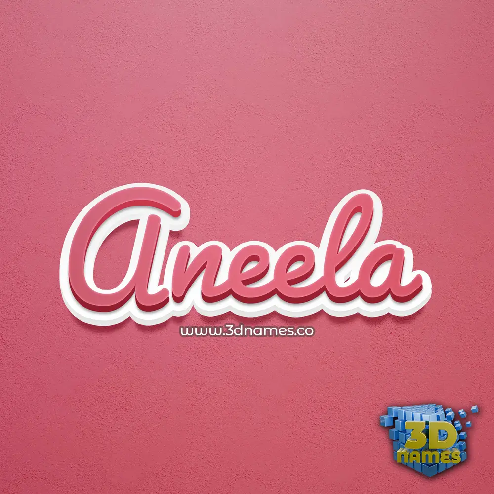 aneela in Red Scribble style - 3D name wallpaper