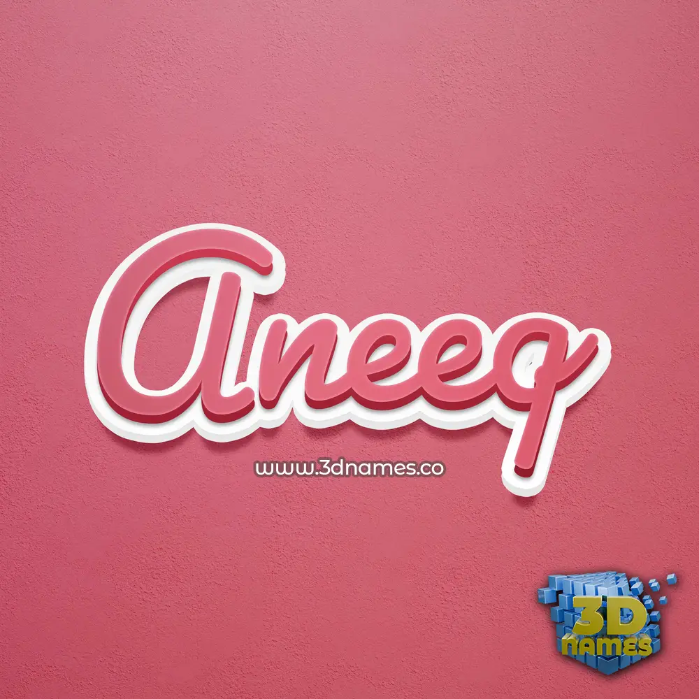 aneeq in Red Scribble style - 3D name wallpaper