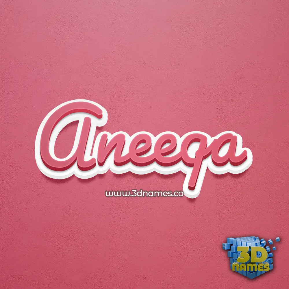 aneeqa in Red Scribble style - 3D name wallpaper