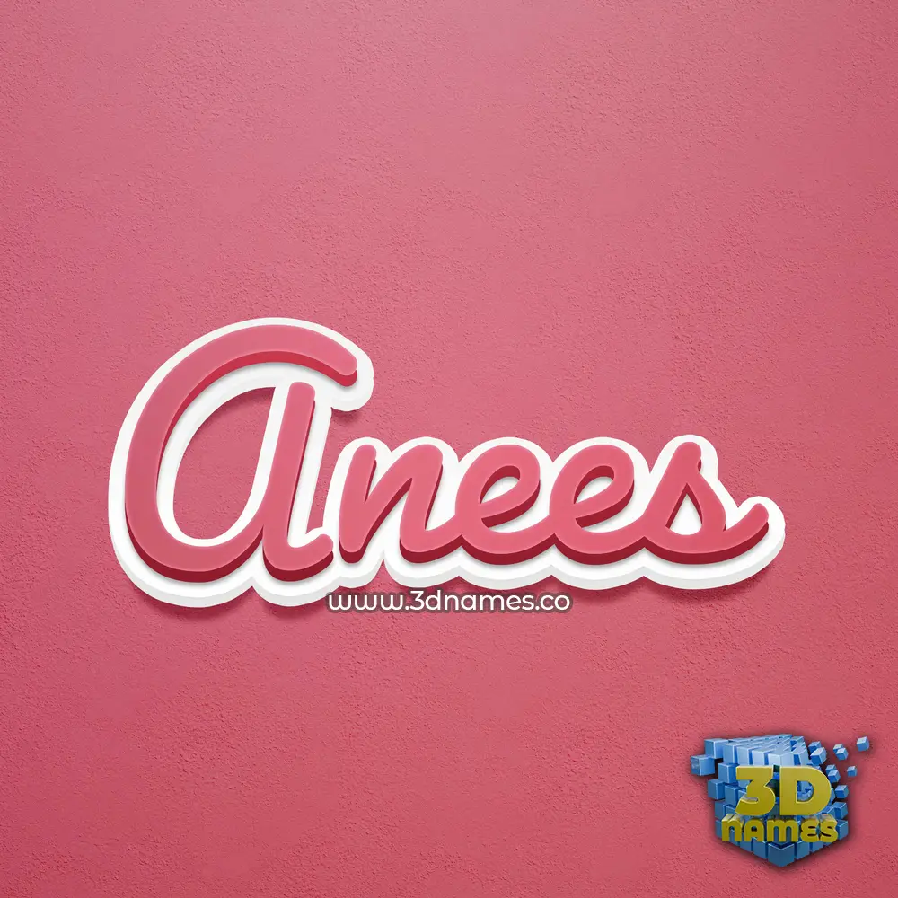 anees in Red Scribble style - 3D name wallpaper