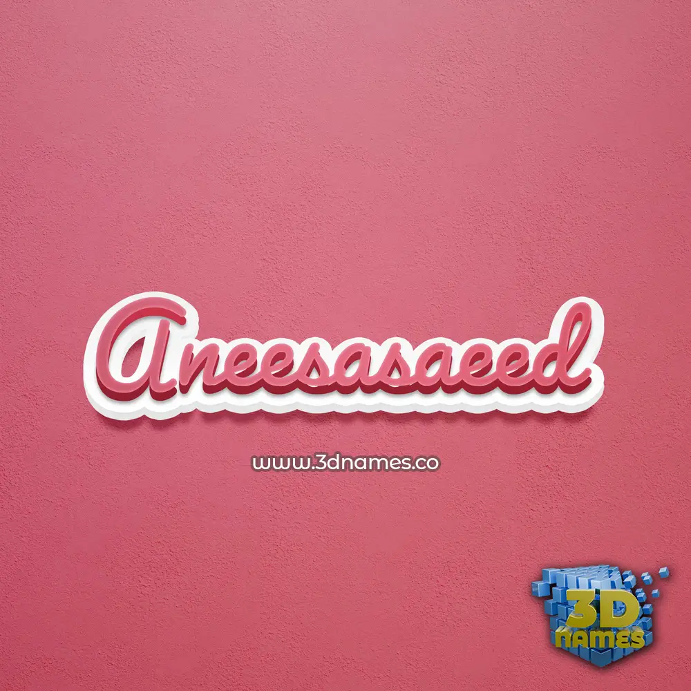 aneesasaeed in Red Scribble style - 3D name wallpaper