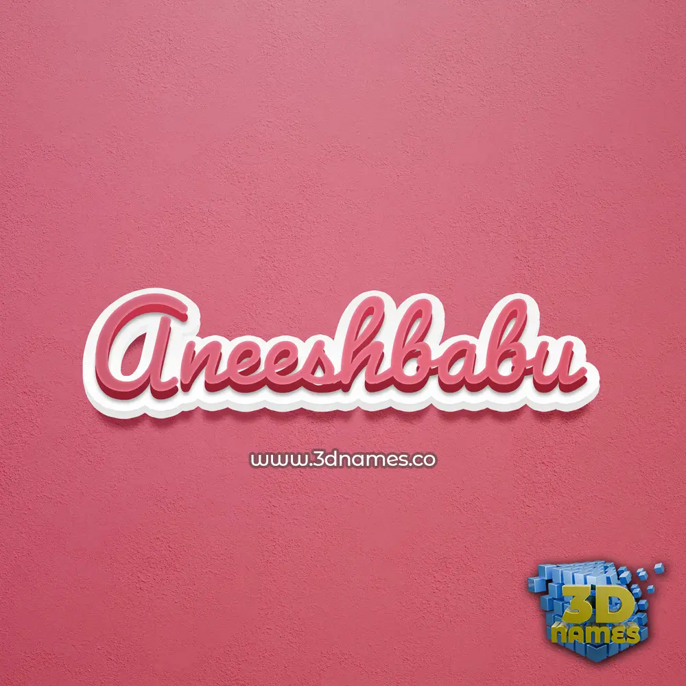 aneeshbabu in Red Scribble style - 3D name wallpaper