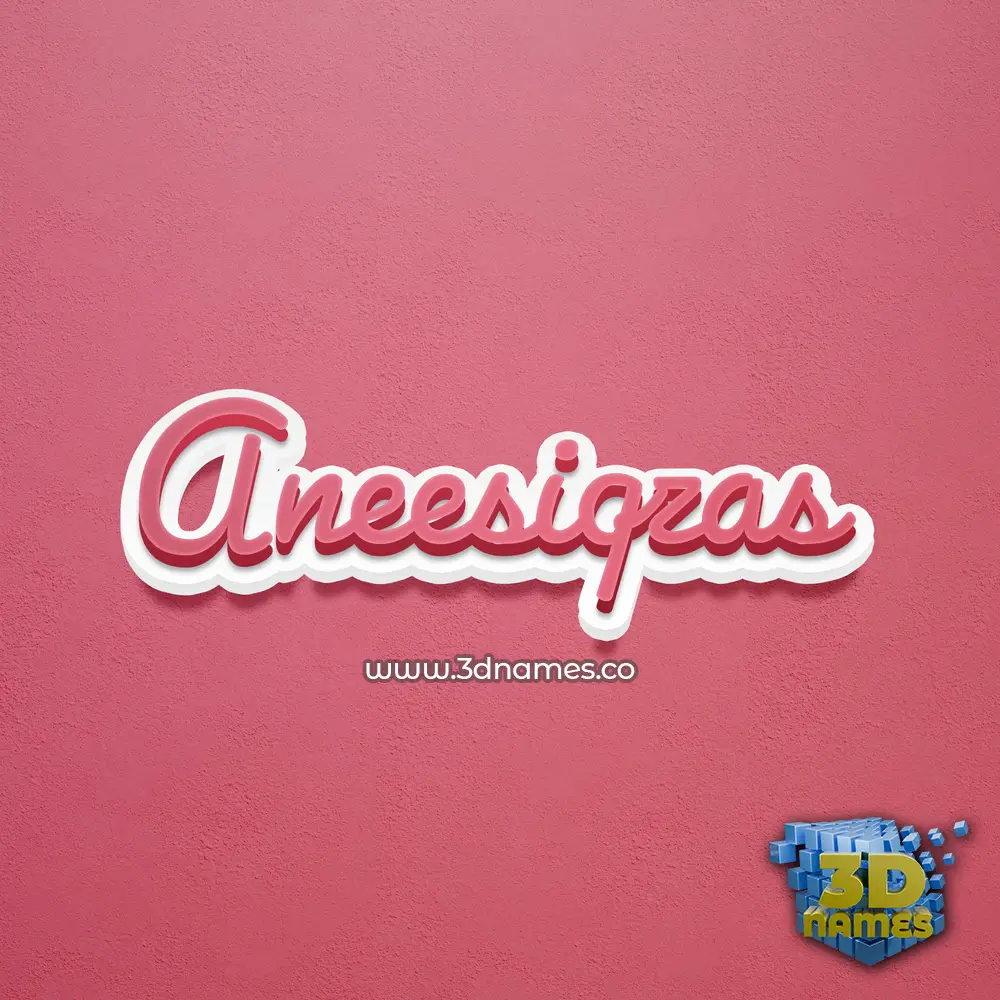 aneesiqzas in Red Scribble style - 3D name wallpaper