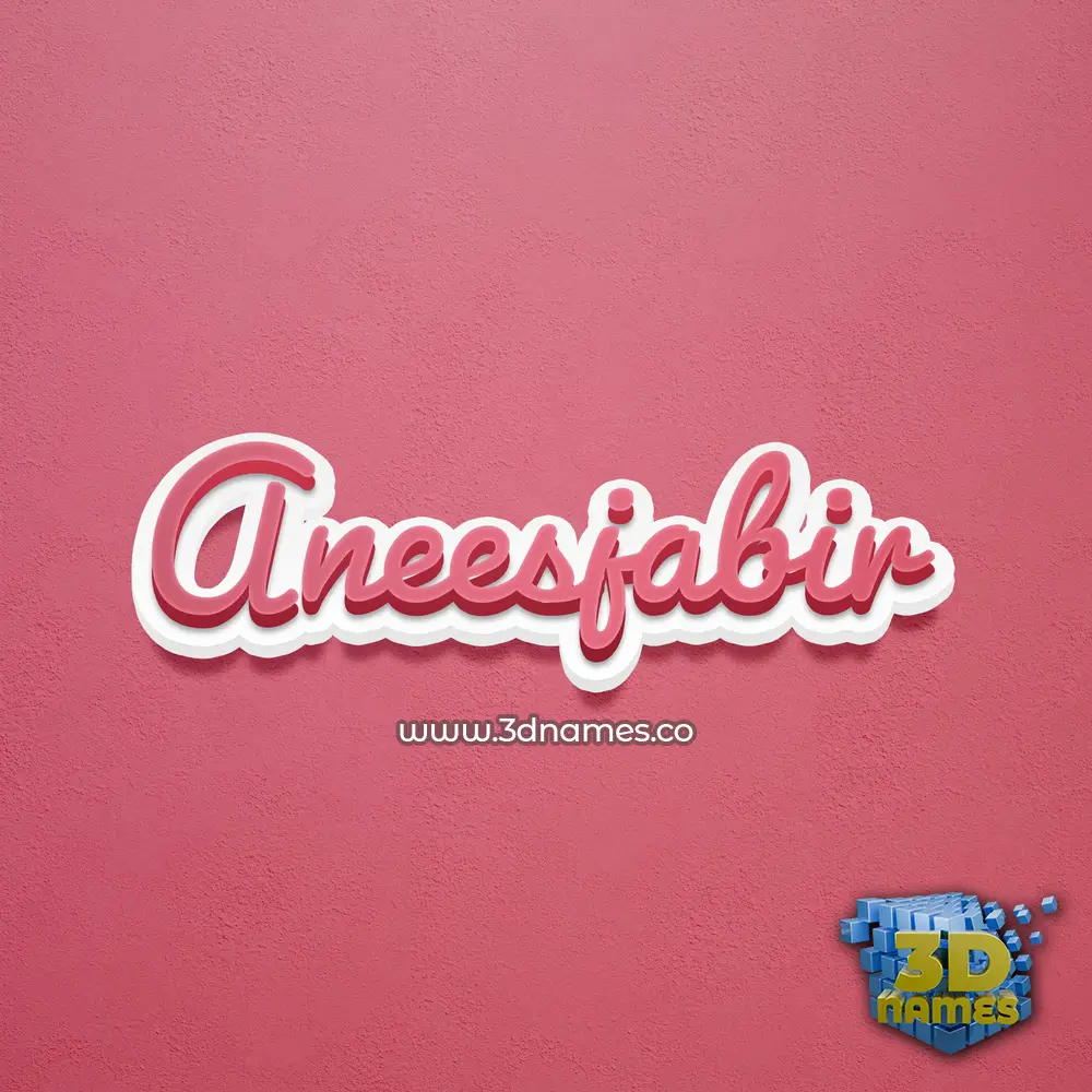 aneesjabir in Red Scribble style - 3D name wallpaper