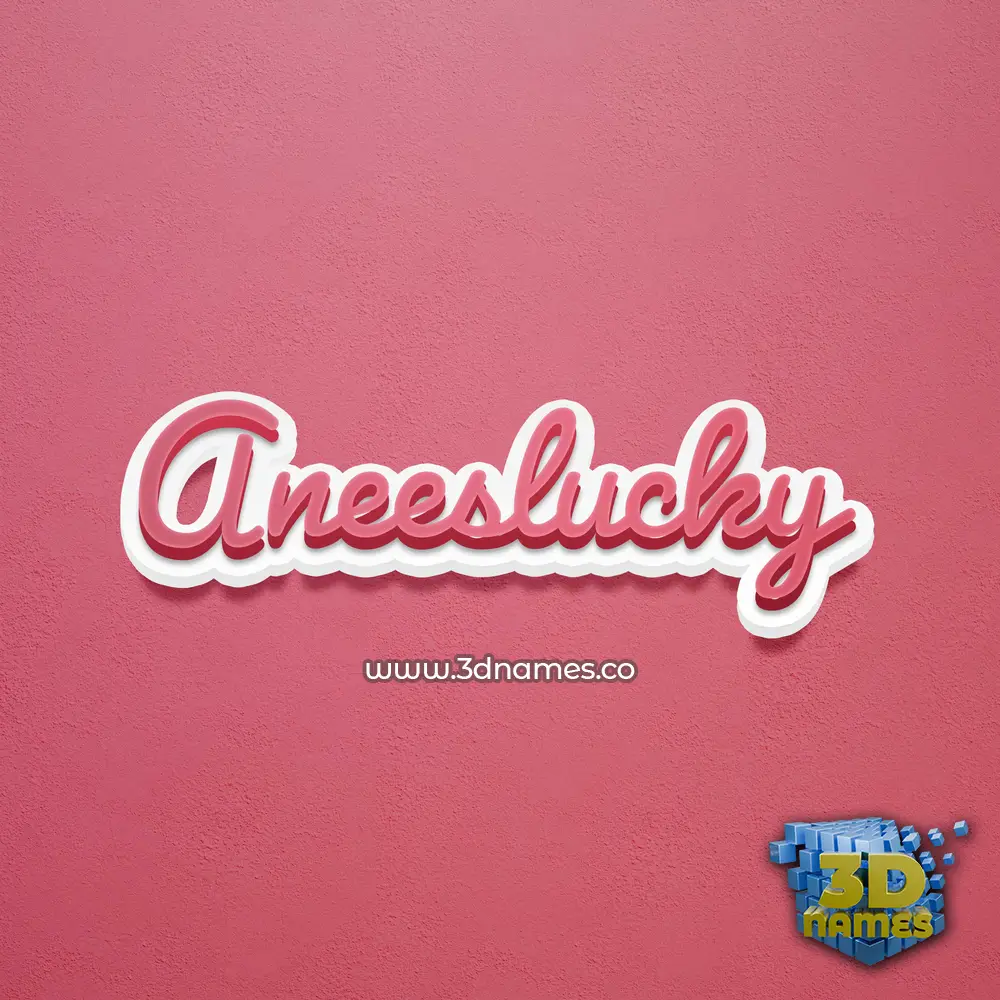 aneeslucky in Red Scribble style - 3D name wallpaper