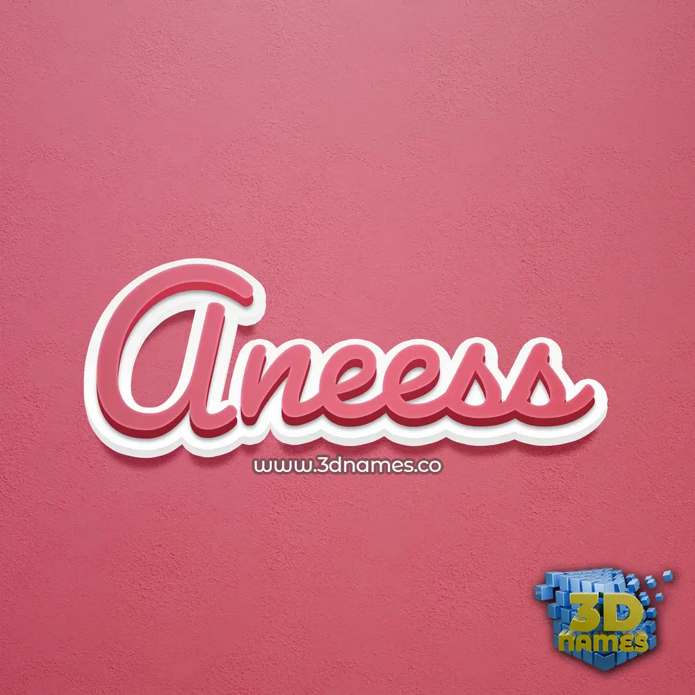 aneess in Red Scribble style - 3D name wallpaper
