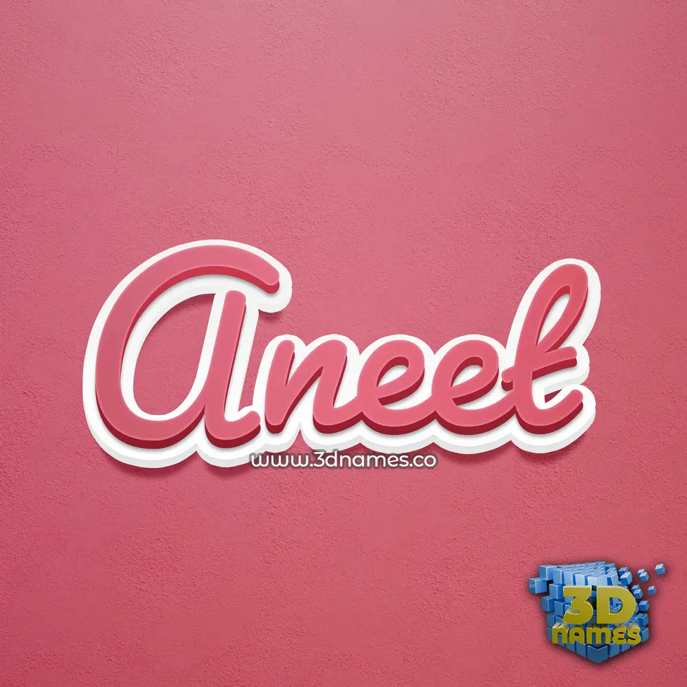 aneet in Red Scribble style - 3D name wallpaper