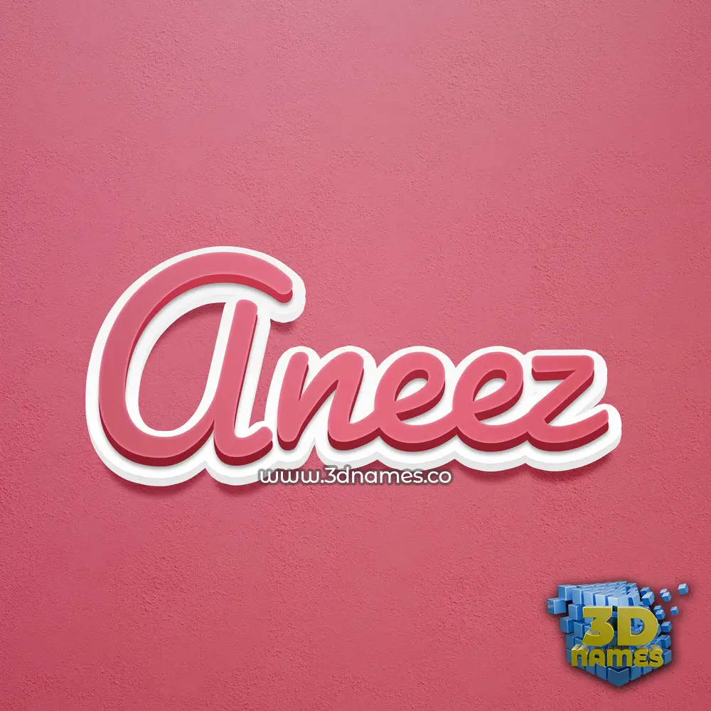 aneez in Red Scribble style - 3D name wallpaper